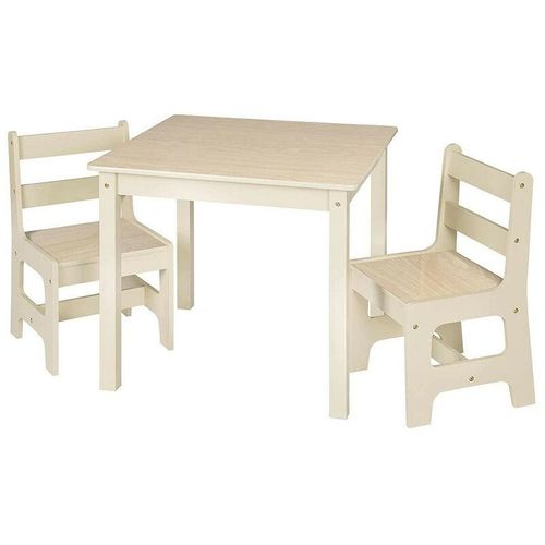 3tlg. Kindersitzgruppe Kindertisch mit 2 Stühlen Sitzgruppe für Kinder Vorschüler Kindermöbel – Woltu