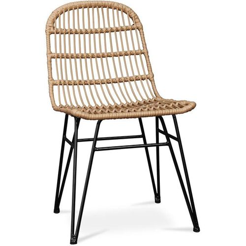 Stuhl aus synthetischem Korbgeflecht - Many Natural wood - Stahl, Synthetisches Rattan - Natural wood
