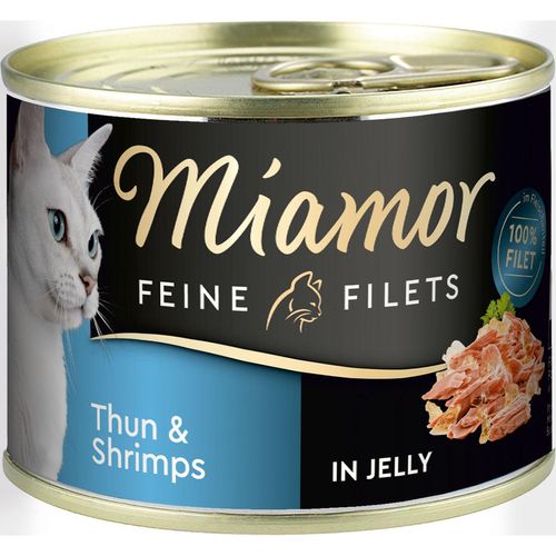 Miamor Katzen-Nassfutter Feine Filets in Jelly Thunfisch und Shrimps 24x185g