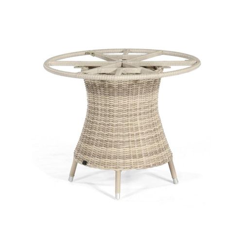 Tischgestell Base-Polyrattan 90 cm rund Alu/KS wihite-coral