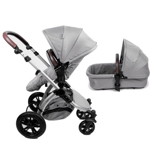 Blij´r Sam grau 2in1 Luxus Kombi Kinderwagen 360 Grad drehbar Buggy Baby Babyschale Sportbuggy