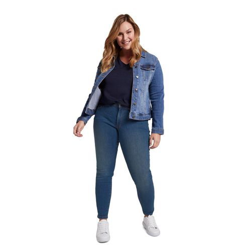 Skinny Jeans mit Bauch-Shaping-Effekt, blue Denim, Gr.50