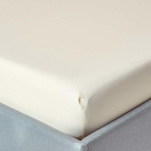Spannbettlaken vanille, Fadendichte 200, 140 x 190 cm – Vanille – Homescapes