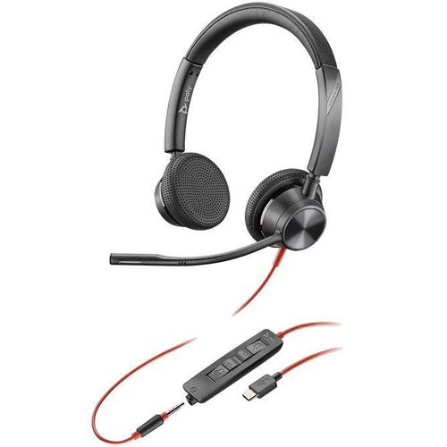 POLY 3325 Kopfhörer Kabelgebunden Kopfband Anrufe/Musik USB Typ-C Schwarz