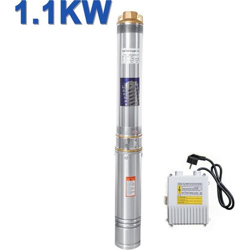 SWANEW Tiefbrunnenpumpe 4" Brunnenpumpe Tauchpumpe Wasserpumpe Gartenpumpe Edelstahl 20 Meter 1100 W 4000L/h