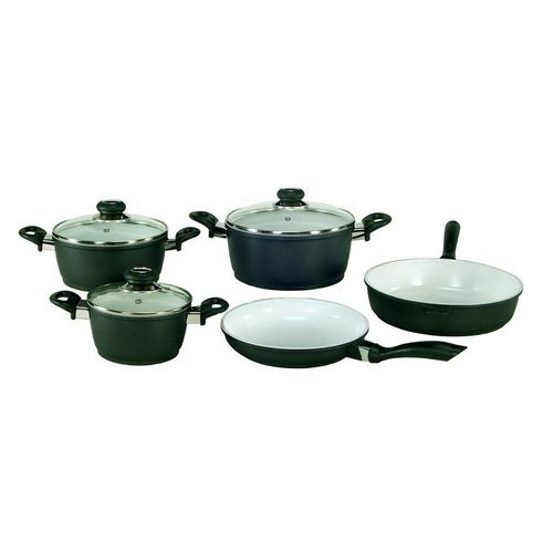 Topf-Set KRÜGER "Oslo" Töpfe grau (grau, weiß) Topfsets Topf Induktion