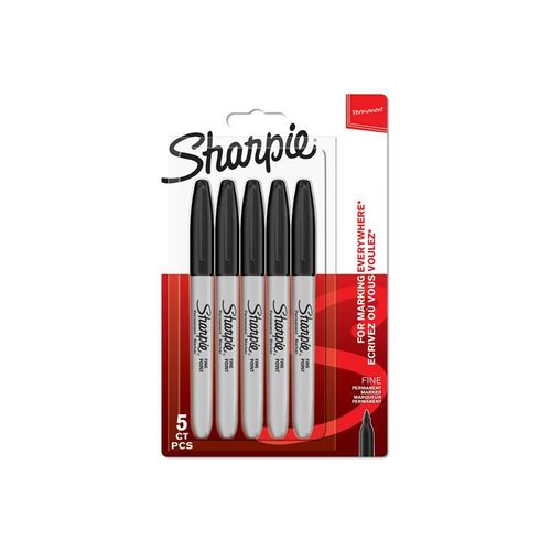 Sharpie Permanent Marker | Marker Stifte mit feiner Spitze | schwarz | 5 Stück