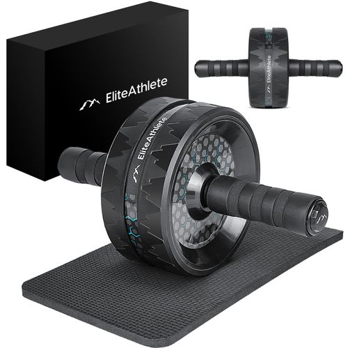 EliteAthlete® Bauchroller Bauchmuskeltrainer - AB Roller - Bauchtrainer für Zuhause - Bauch Weg - Abdominal Trainer - AB Wheel inkl. gepolsterter Kniematte - Blau