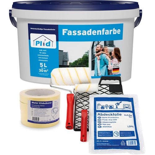 Fassadenfarbe Aussenfarbe Fassadenwetterschutz Anstreichset Weiß