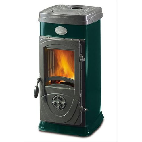 Werkstattofen / Kaminofen La Nordica Super Junior grün Stahl/Guss 5 kW