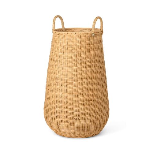 ferm LIVING - Geflochtener Rattan Wäschekorb, natur