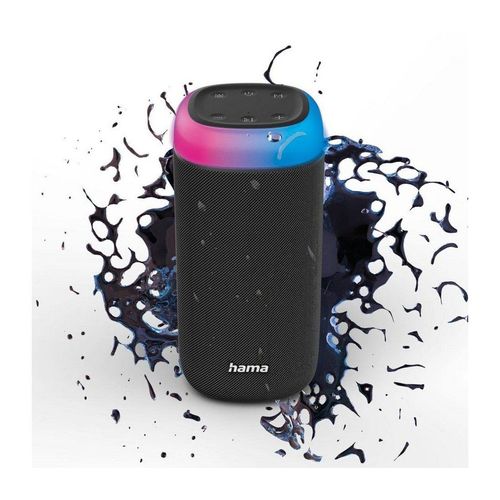 Hama Bluetooth Box LED 30 W Xtra Bass 360ᵒ Sound, wasserdicht nach IPX 4 Stereo Bluetooth-Lautsprecher (A2DP Bluetooth, AVRCP Bluetooth, HFP), schwarz