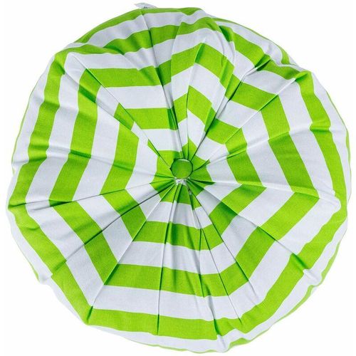 Homescapes - Bodenkissen Oktagon grüne Streifen 100% Baumwolle mit Polyester Füllung ø 40 cm - Grün