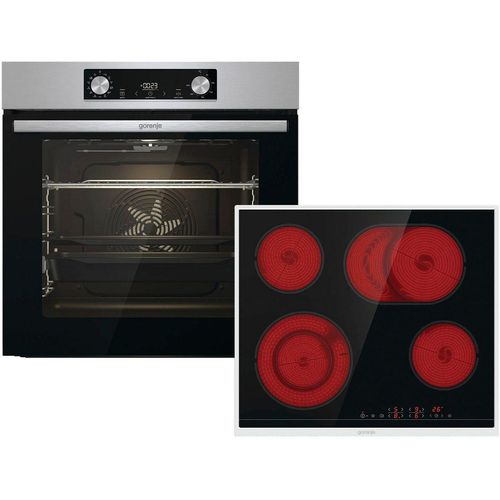 GORENJE Backofen-Set Steam Set, mit 1-fach-Teleskopauszug, silberfarben