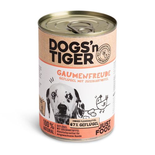 Dogs’n Tiger Gaumenfreude Nassfutter Geflügel mit Süßkartoffel 6x400g