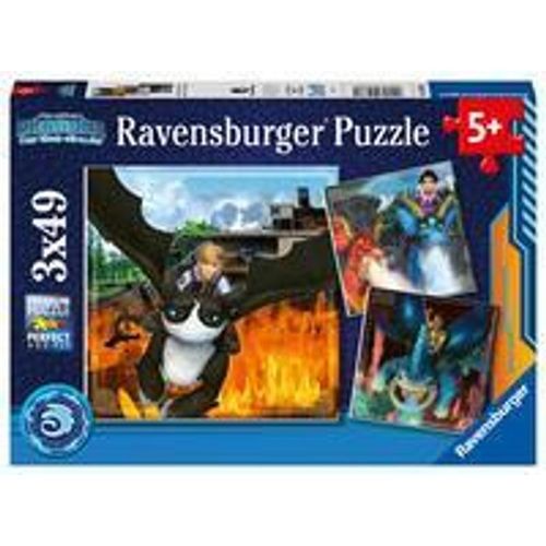 Ravensburger Kinderpuzzle 05688 - Dragons: Die 9 Welten - 3x49 Teile Dragons Puzzle für Kinder ab 5 Jahren