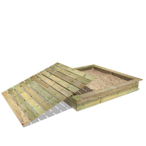 PowerPit Zandbak met deksel 195x195x32 cm