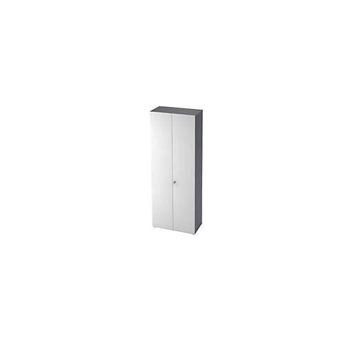 Garderobenschrank Topas Line, 6 Ordnerhöhen, abschließbar, B 800 x T 420 x H 2156 mm, graphit/weiß
