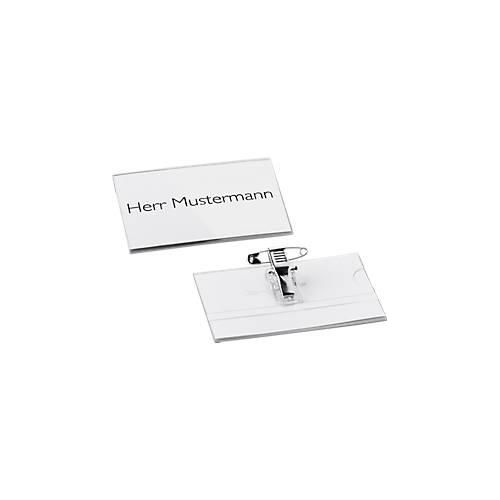 Schäfer Shop Select Namensschilder mit Kombiklemme, 54 x 90 mm, 25 Stück