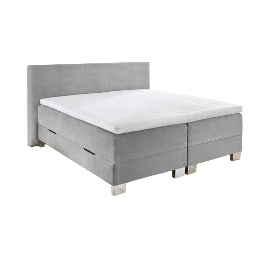 Boxspringbett mit Bettkasten Donau grau 140x200