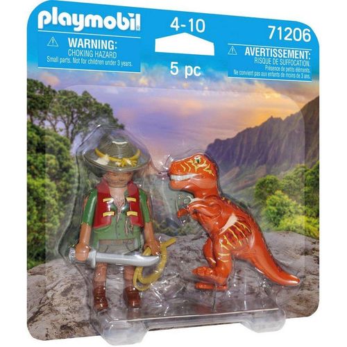 Playmobil® Konstruktions-Spielset Abenteurer mit T-Rex (71206), DuoPack, (5 St), Made in Europe, bunt