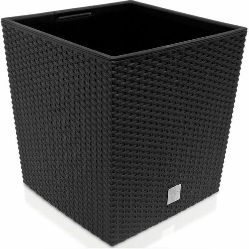 Blumentopf 35L/64L Innentopf Mit Griffen Wetterfest Rattanoptik Übertopf Pflanzkübel Anthrazit/Umbra 64 Ltr. - anthrazit - Deuba