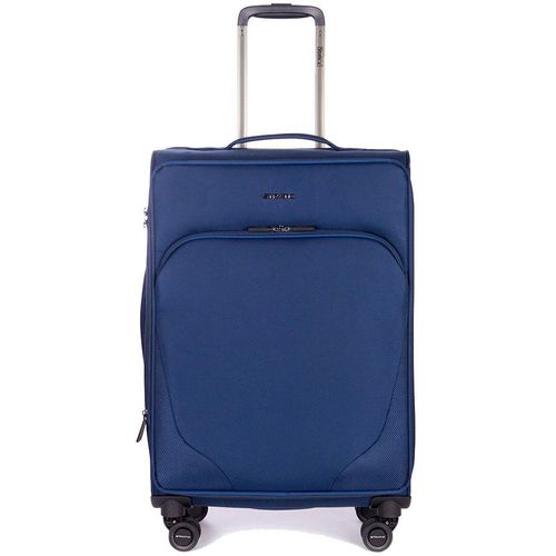 Weichgepäck-Trolley STRATIC "Mix M, blue" blau (blue) Koffer Weichschalenkoffer mit NFC-Chip