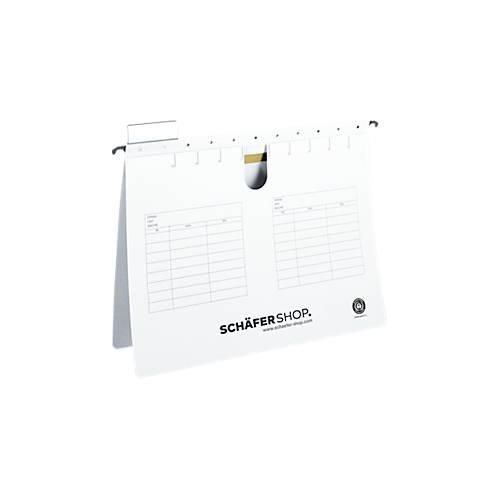 Schäfer Shop Select Hängehefter, DIN A4, Heftzunge oben, weiß, 25 Stück