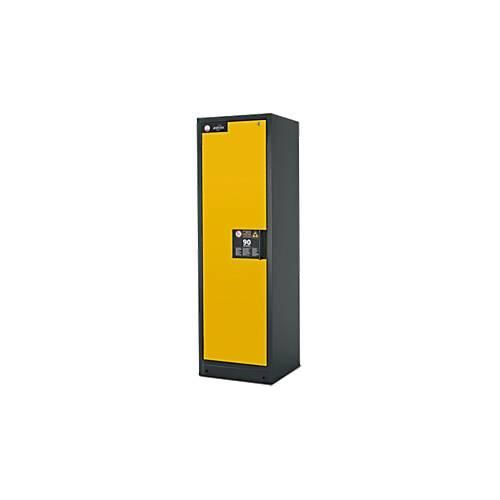 Sicherheitsschrank Typ 90 Asecos Q-CLASSIC-90, B 600 mm, Tür links, 6 Auszüge, sicherheitsgelb