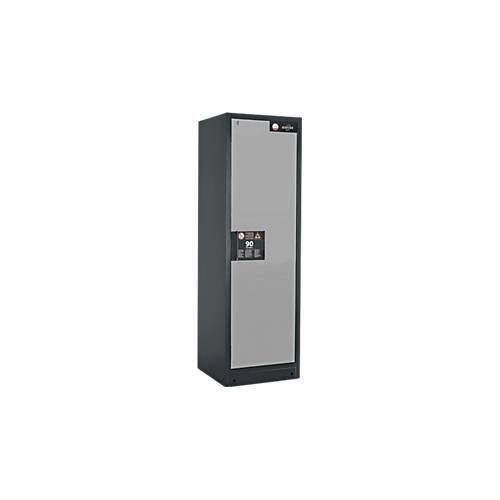 Sicherheitsschrank Typ 90 Asecos Q-CLASSIC-90, B 600 mm, Tür rechts, 6 Auszüge, asecos Silber