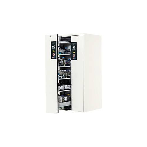 Sicherheitsschrank Typ 90 Asecos V-MOVE-90, 2 Vertikalauszüge, Reinweiß/Reinweiß