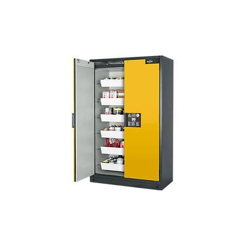 Sicherheitsschrank Typ 90 Asecos Q-CLASSIC-90, B 1200 mm, 6 Auszüge, sicherheitsgelb