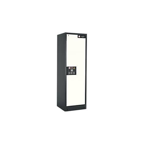 Sicherheitsschrank Typ 90 Asecos Q-CLASSIC-90, B 600 mm, Tür rechts, 4 Auszüge, reinweiß