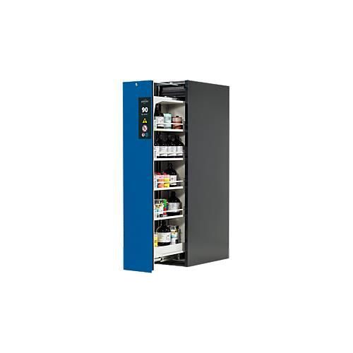 Sicherheitsschrank Typ 90 Asecos V-MOVE-90, 1 Vertikalauszug, Anthrazitgrau/Enzianblau