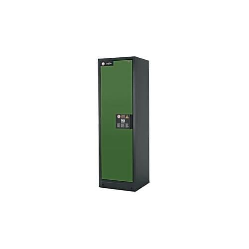 Sicherheitsschrank Typ 90 Asecos Q-CLASSIC-90, B 600 mm, Tür links, 4 Auszüge, resedagrün