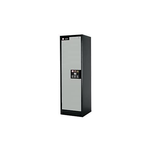 Sicherheitsschrank Typ 90 Asecos Q-CLASSIC-90, B 600 mm, Tür links, 6 Auszüge, lichtgrau
