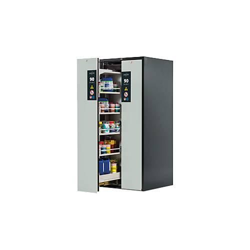 Sicherheitsschrank Typ 90 Asecos V-MOVE-90, 2 Vertikalauszüge, Anthrazitgrau/Lichtgrau