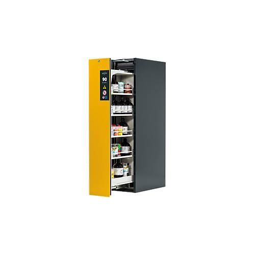 Sicherheitsschrank Typ 90 Asecos V-MOVE-90, 1 Vertikalauszug, Anthrazitgrau/Goldgelb