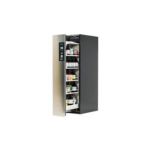 Sicherheitsschrank Typ 90 Asecos V-MOVE-90, 1 Vertikalauszug, Anthrazitgrau/Edelstahl