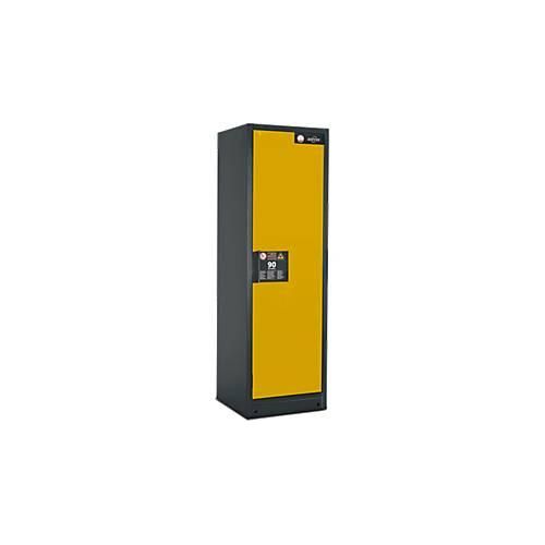 Sicherheitsschrank Typ 90 Asecos Q-CLASSIC-90, B 600 mm, Tür rechts, 6 Auszüge, sicherheitsgelb