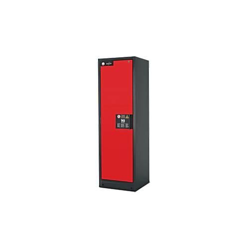 Sicherheitsschrank Typ 90 Asecos Q-CLASSIC-90 asecos, B 600 mm, Tür links, 3 Böden, verkehrsrot
