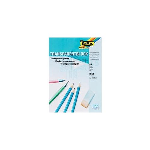 Folia Transparentpapier DIN A4 80 g/m2 210 x 297 mm Transparent 25 Blatt