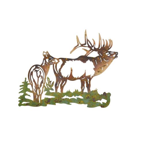 möbel direkt online Wanddekoration Hirschkuh und Hirsch grün/braun/beige