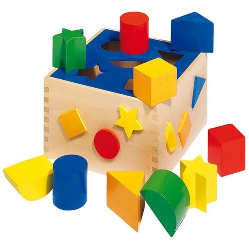 Goki Sortierspiel Sort Box mit 10 Holzklötzen WM254