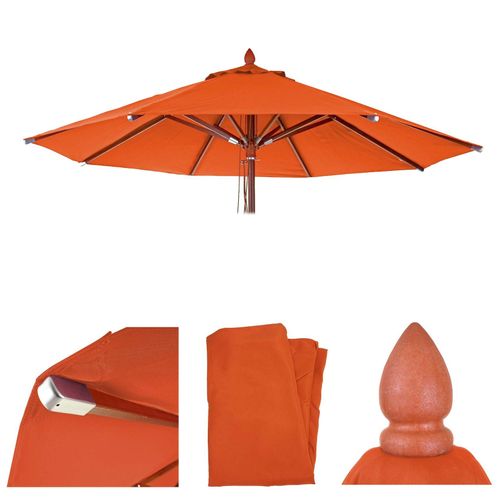 Ersatz-Bezug für Gastronomie Holz-Sonnenschirm MCW-C57, Sonnenschirmbezug Ersatzbezug, rund Ø4m Polyester 3kg ~ terracotta