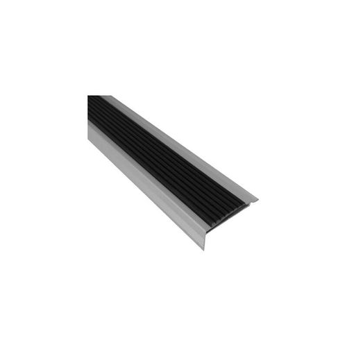 Alu-Treppenkantenprofil mit Antirutschbelag – Silber – Antirutsch-Streifen – 46 x 30 x 1000mm – 1 Stück