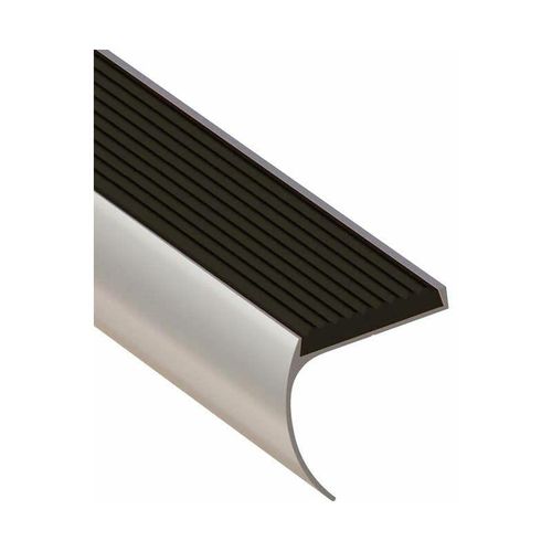 Alu-Treppenkantenprofil mit Antirutschstreifen – Silber – Abgerundet – 44x45x1350mm – 1 Stück