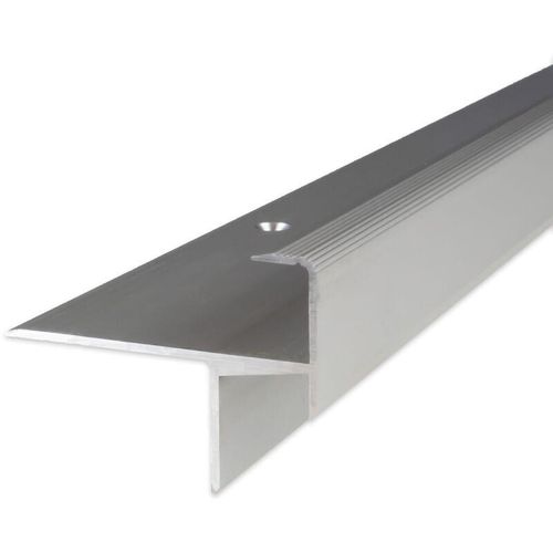 PROVISTON Laminat-Parkett-Treppenkante Aluminium eloxiert Silber Breite 33 mm Höhe 13.3 mm Länge 1000 mm Gebohrt Treppenkantenprofil Treppenwinkel