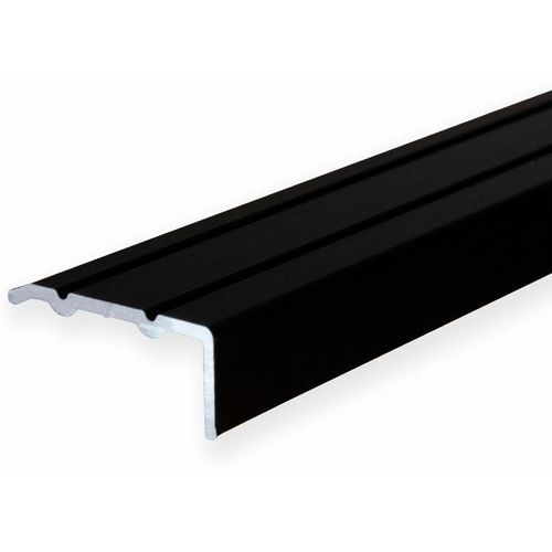 Winkelprofil Aluminium eloxiert Schwarz Breite 24.5 mm Höhe 10 mm Länge 2700 mm Selbstklebend Treppenkantenprofil Treppenwinkel Treppenkante