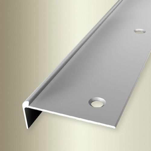 Treppenkantenprofil Breite: 48 mm Höhe: 3 mm Länge: 2500 mm Aluminium eloxiert Silber Versenkt Gebohrt – Silber – Proviston